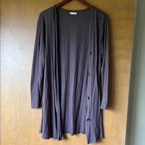 Maurices Purple Cardigan Sweater Long Open-Front